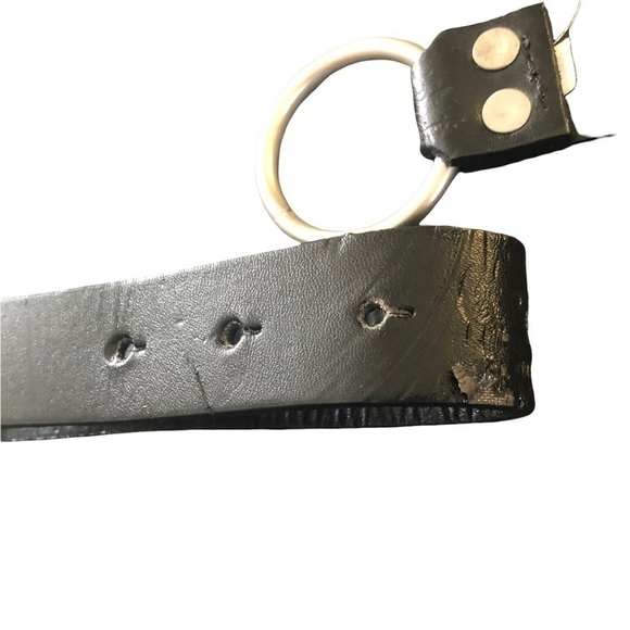 The Buckle Leather Chain Belt Black  Silver Hardware Size M/L Casual Fall - Picture 4 of 8